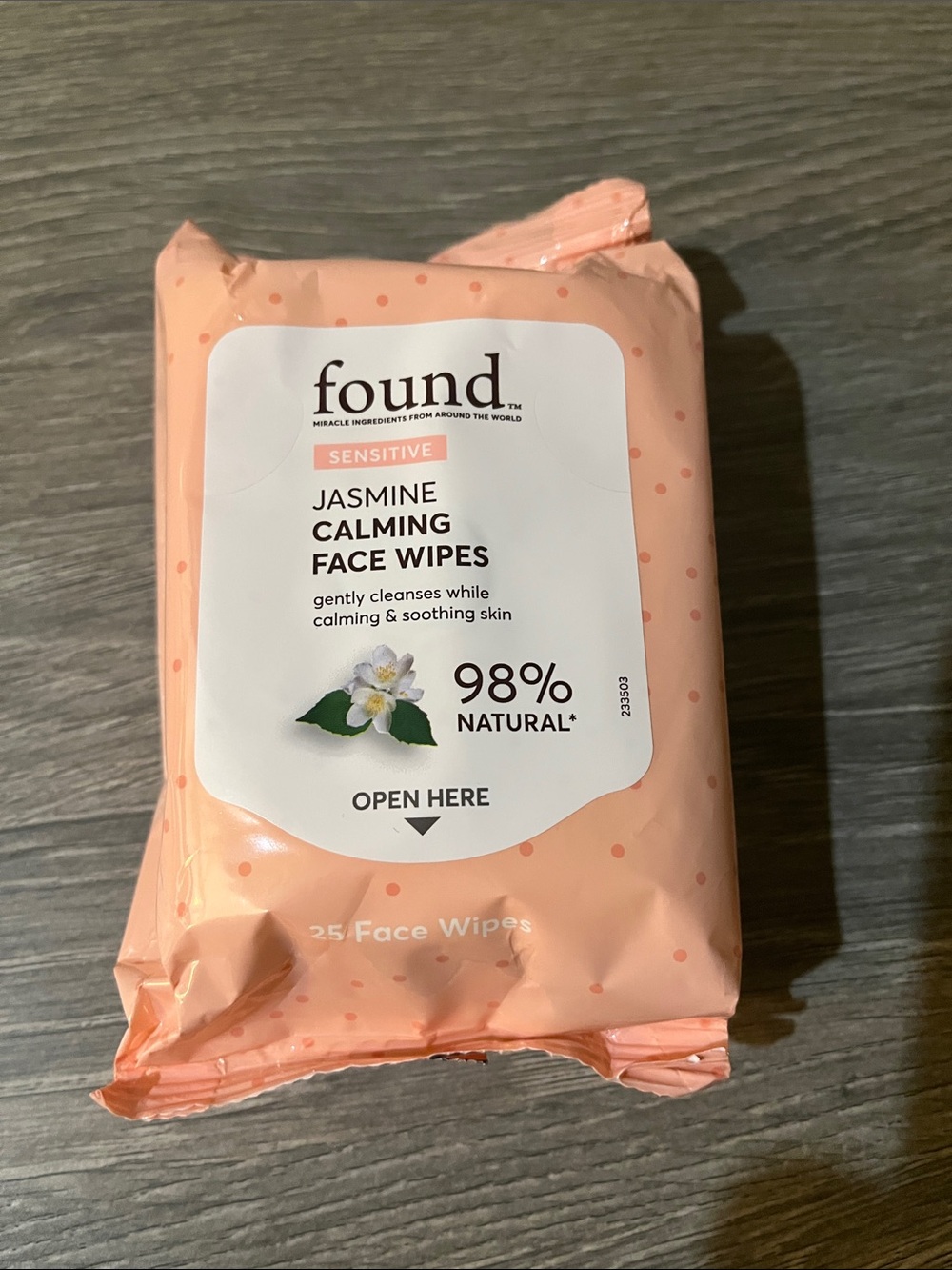 Found Jasmine Calming Face Wipes - Sensitive, Peach